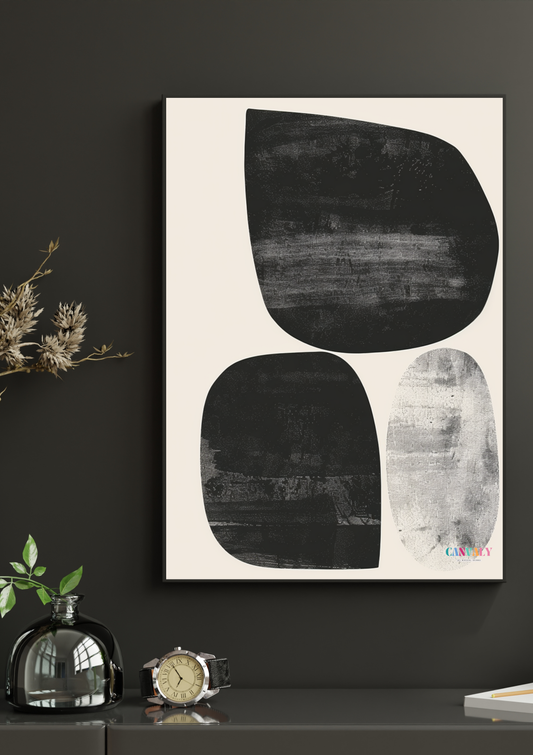 Calm Current – Minimalist Black & White Digital Wall Art (Instant Download)