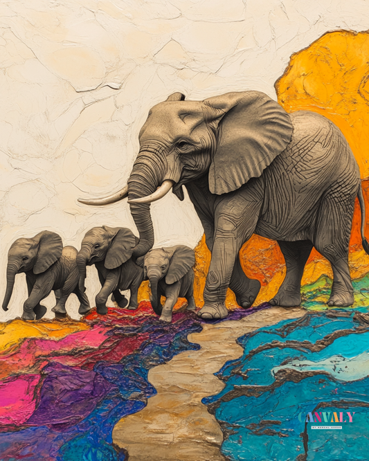 Close-up of a textured surface with abstract colors and patterns, featuring the brand 'CANVA'.