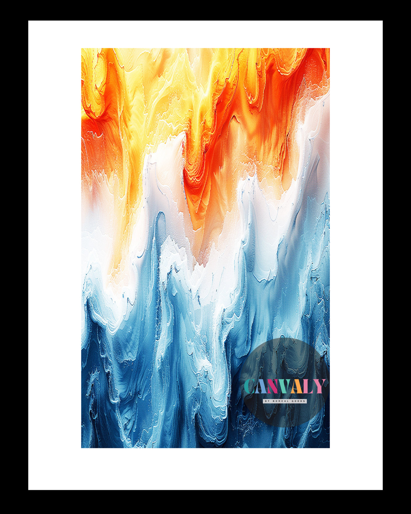 Colorful abstract design with 'Vanily' branding on a white background