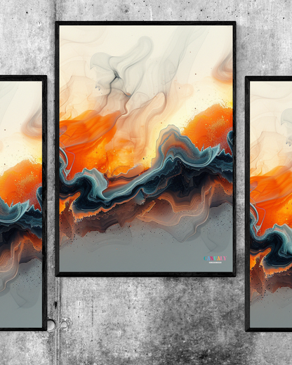 The Ember Tides Collection - Luminous Breakwater | Fine Art Digital Print | CANVALY™