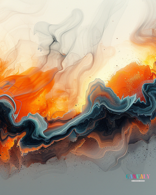 The Ember Tides Collection - Luminous Breakwater | Fine Art Digital Print | CANVALY™