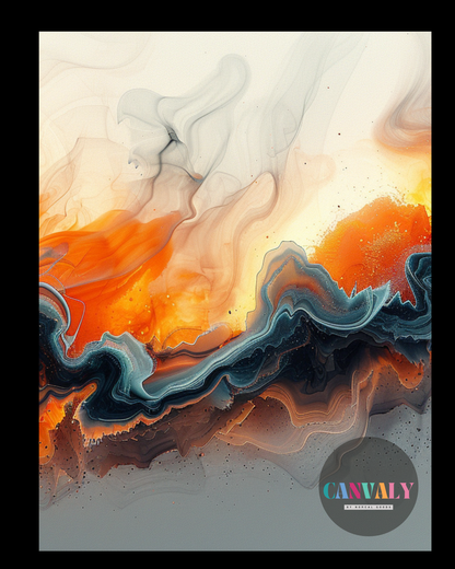 The Ember Tides Collection - Luminous Breakwater | Fine Art Digital Print | CANVALY™