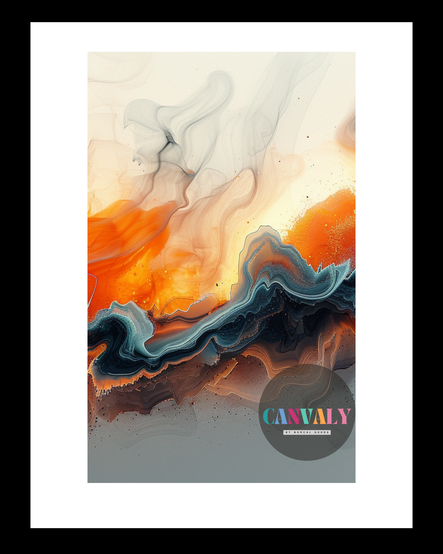 The Ember Tides Collection - Luminous Breakwater | Fine Art Digital Print | CANVALY™
