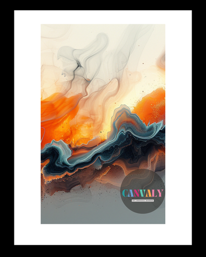 The Ember Tides Collection - Luminous Breakwater | Fine Art Digital Print | CANVALY™